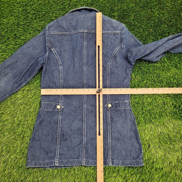 Vintage 80s Wrangler Jacket XS 17x29 Dark-Wash - Picture 5 of 12